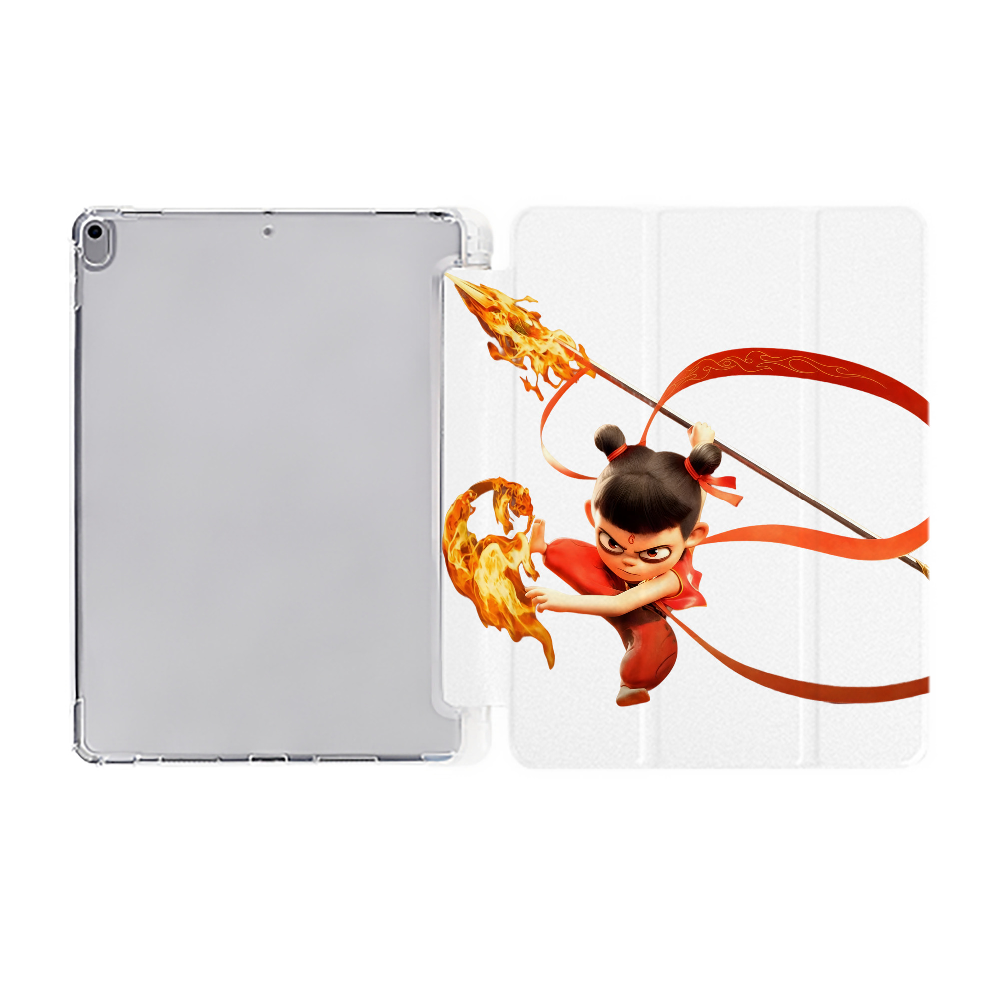 （画像用） Ne Zha 2 ナタ 魔童の大暴れ IPad ケース ペン収納付き 三つ折りスタンド PUレザー×シリコン 対応機種9.5/10.5/10.9インチ